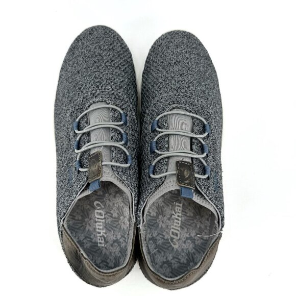 OluKai Men's Alapa Li Blue Gray Knit Slip On Heel Drop Waterproof 8.5 Sneakers - Picture 5 of 7